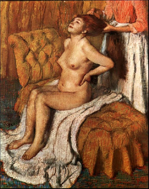 Edgar Degas A Woman Having her Hair Combed oil painting picture